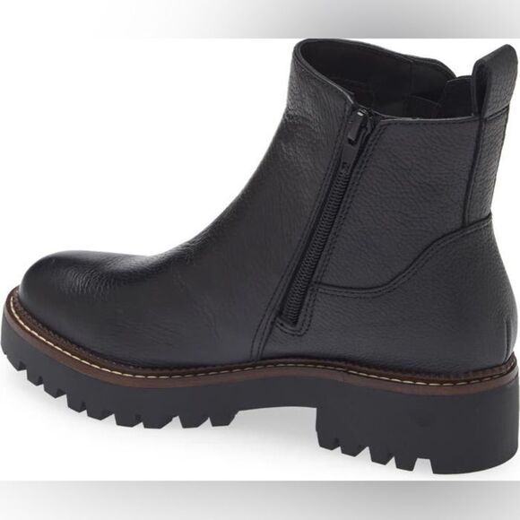 Nordstrom Miller 2 Water Resistant Leather Lug Sole Boot (Women) Black 5.5 - Picture 3 of 12